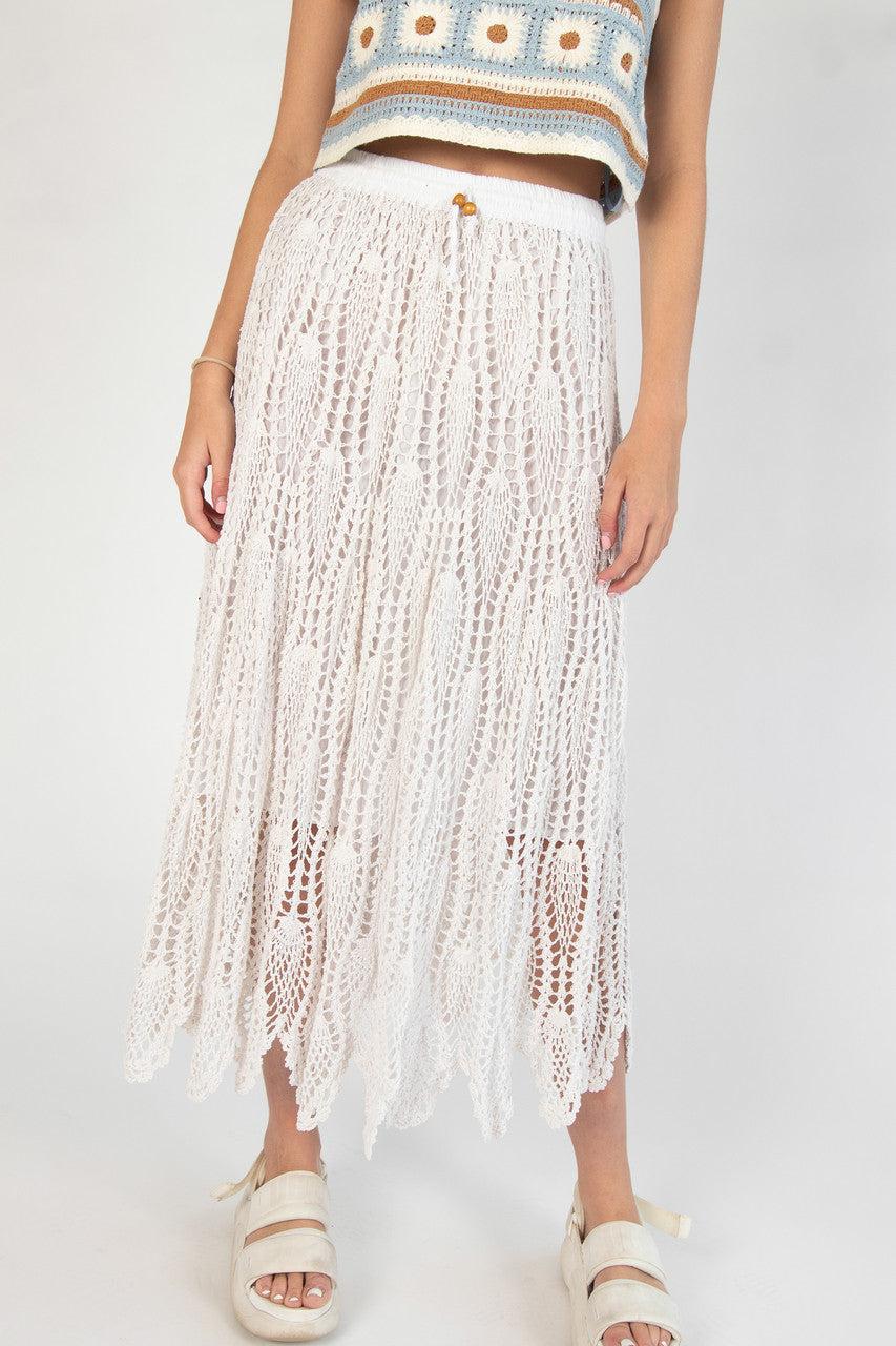 Natural Crochet Maxi Skirt Product Image