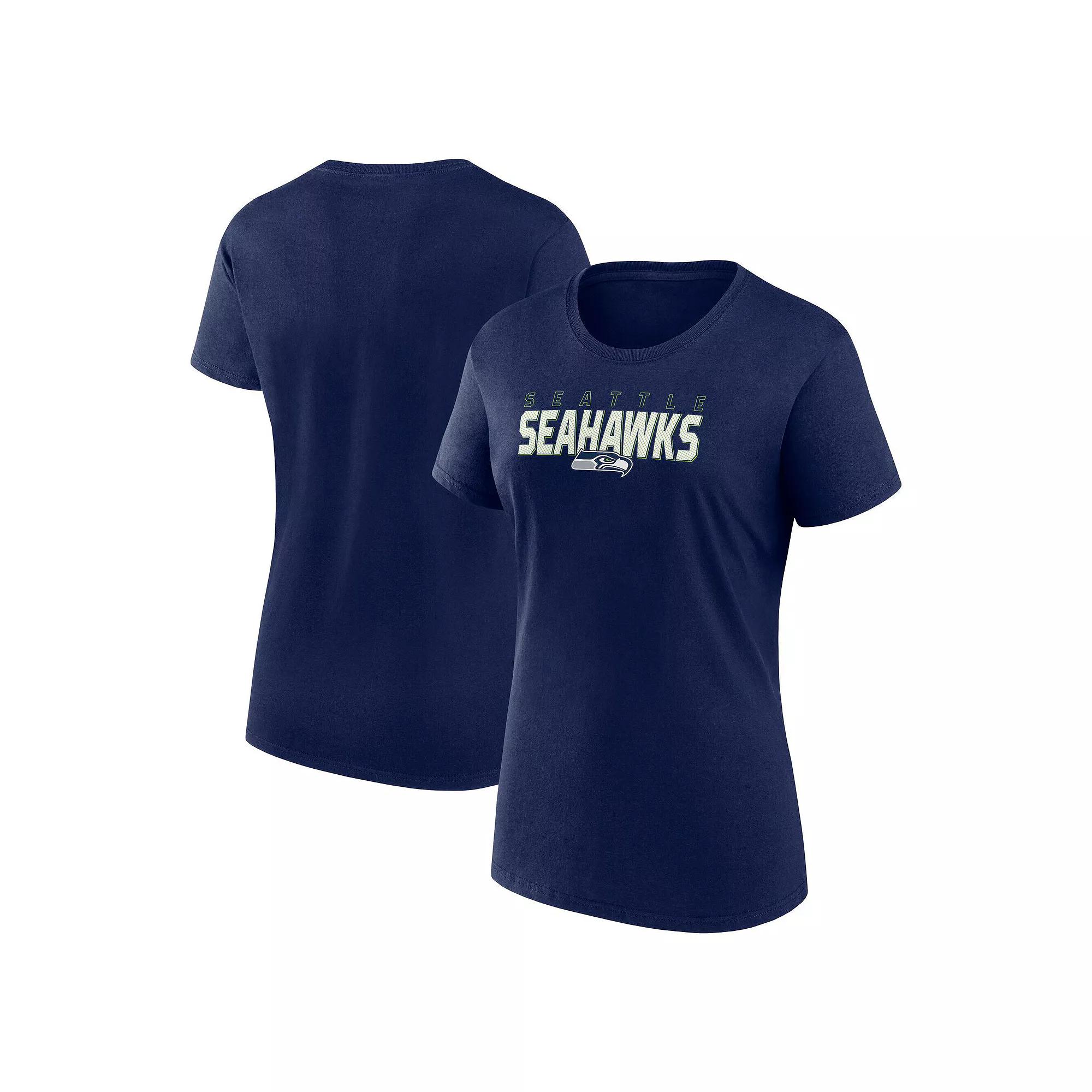 Women's Logo Athletic College Navy Seattle Seahawks Lean Cotton T-Shirt,  Product Image
