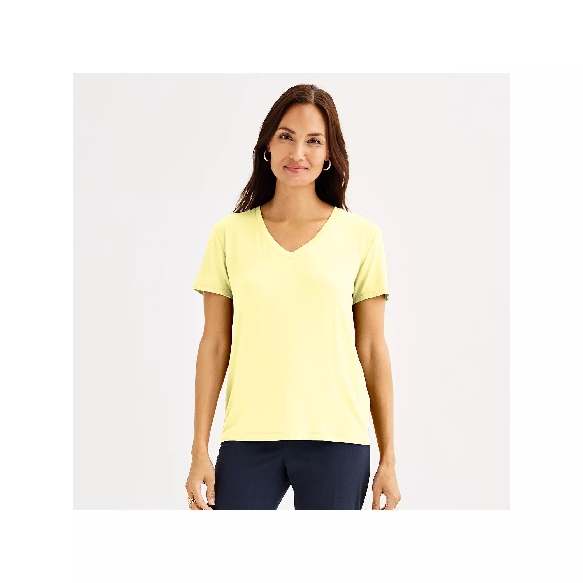 Women's Nine West Essential V-Neck T-Shirt, Size: Small, Moroccan Blue Product Image