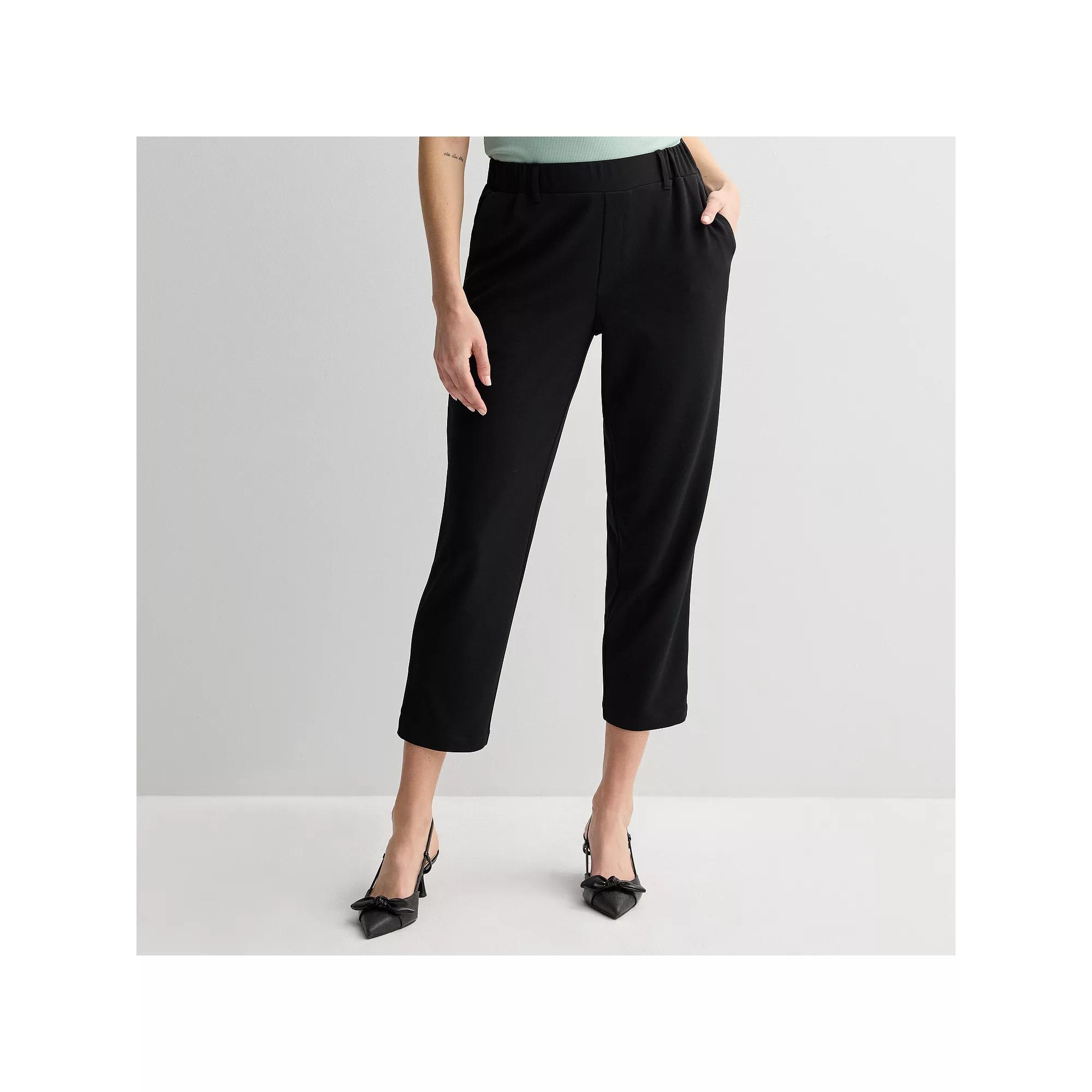 Women's Nine West Pull On Elastic Waist Pants, Size: XL, Mineral Black Product Image