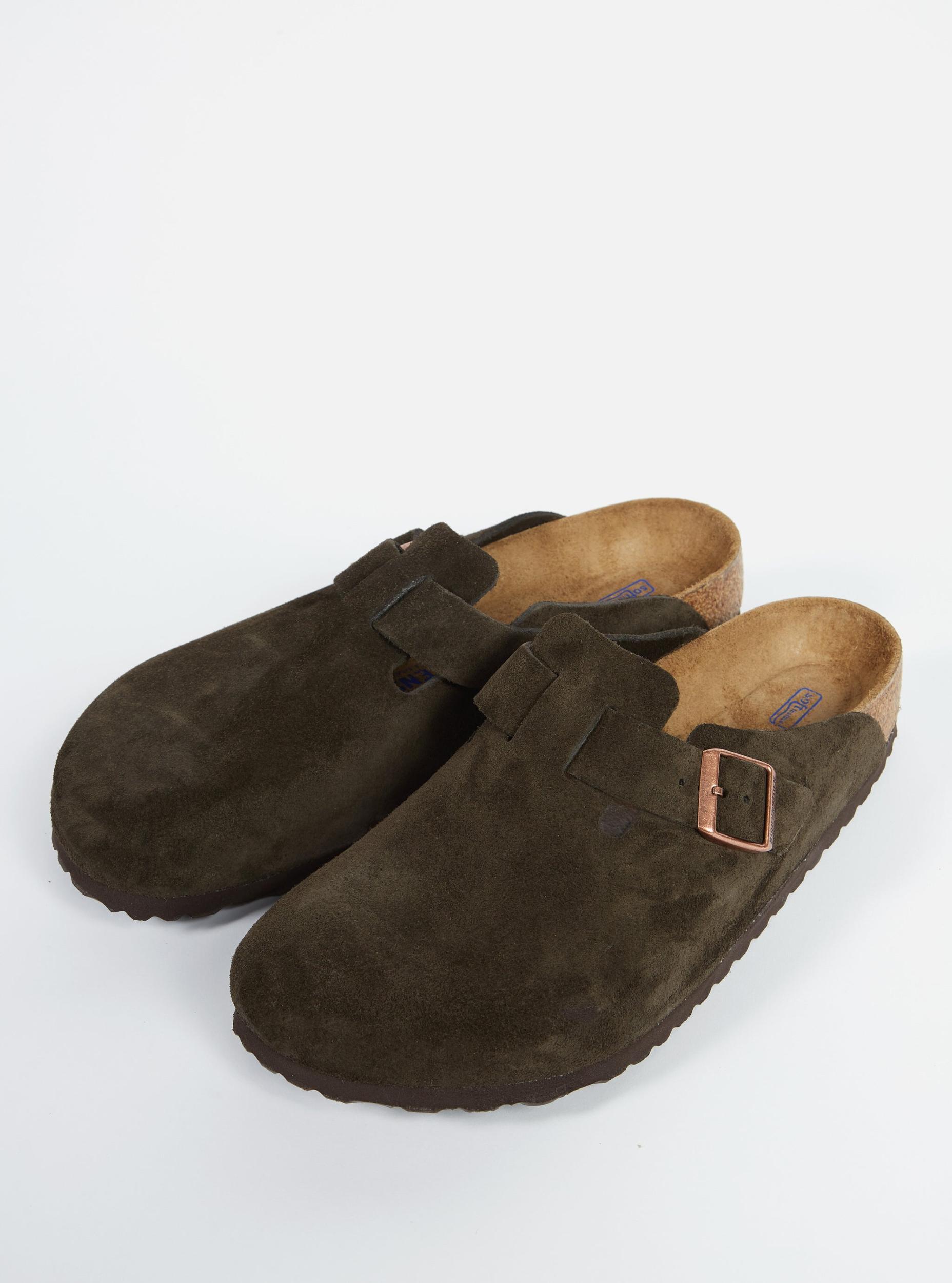 Birkenstock Boston Soft Footbed in Mocha Suede Leather Product Image