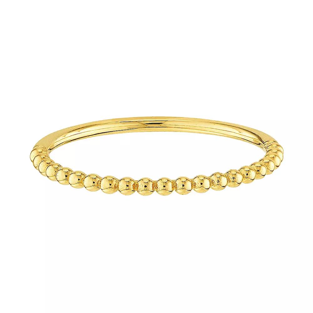 14k Gold Bead Band Ring, Women's, Size: 6 Product Image