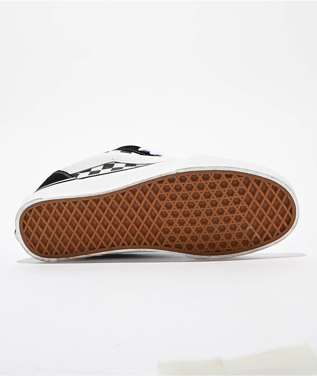Vans Knu Skool Checkerboard Black & White Skate Shoes Product Image