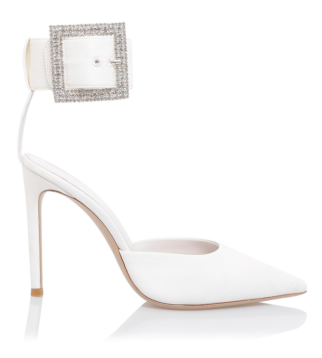 Krista  ivory crystal buckle pumps - sale Product Image
