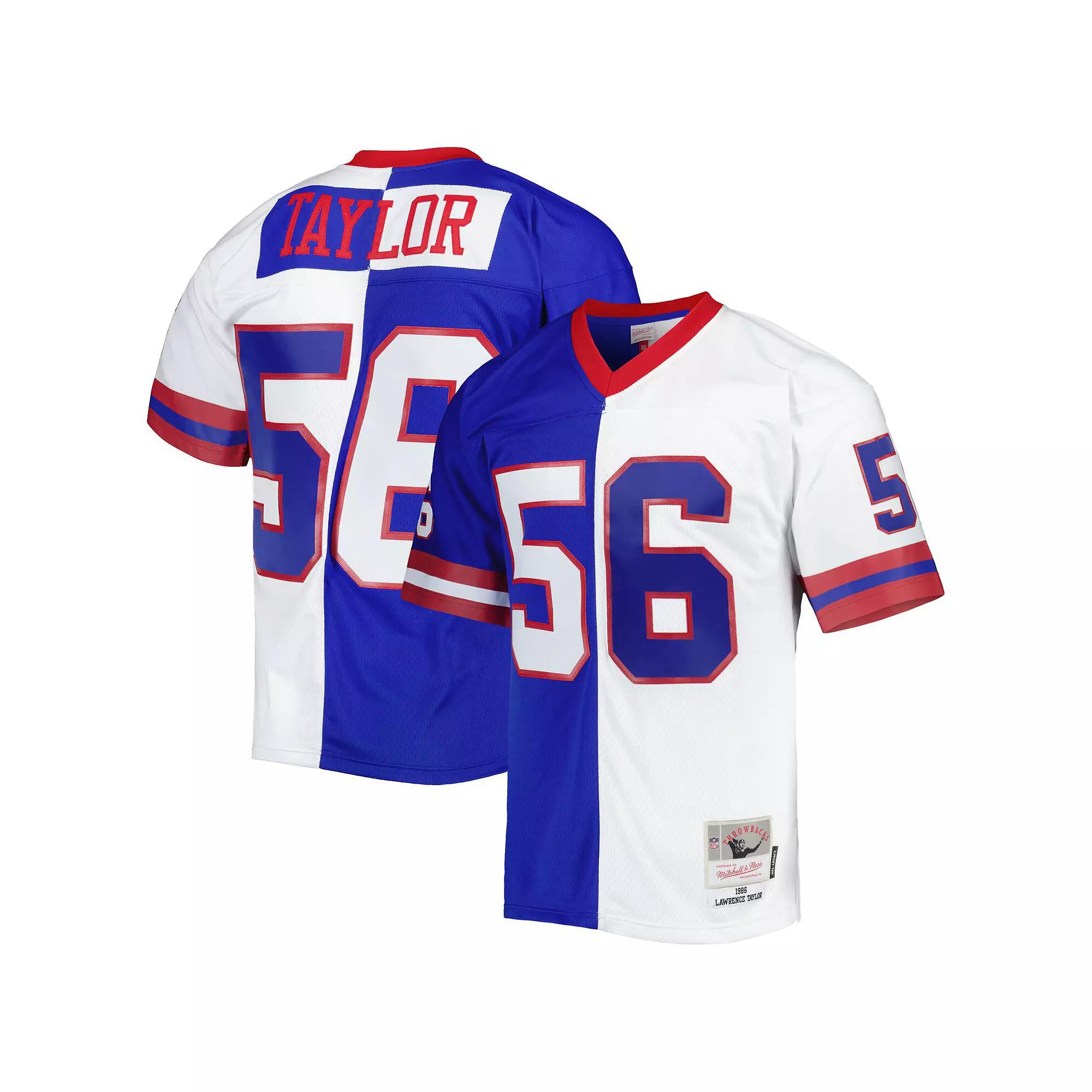 Men's Mitchell & Ness Lawrence Taylor Royal/White New York Giants 1986 Split Legacy Replica Jersey,  Product Image