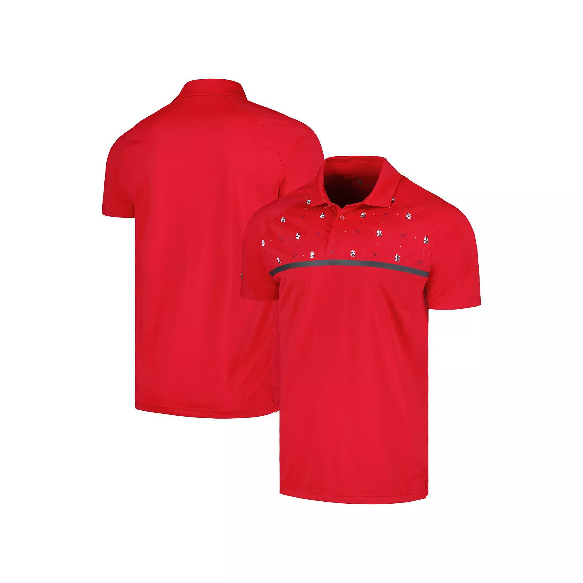 Men's Levelwear Red St. Louis Cardinals Sector Batter Up Raglan Polo,  Product Image