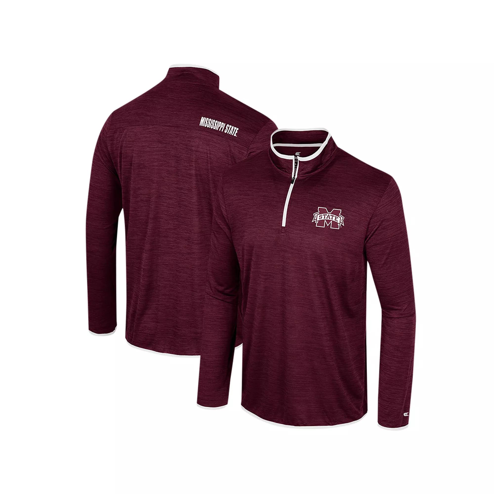 Men's Colosseum Maroon Mississippi State Bulldogs Wright Quarter-Zip Windshirt, Size: Large, Mst Red Product Image
