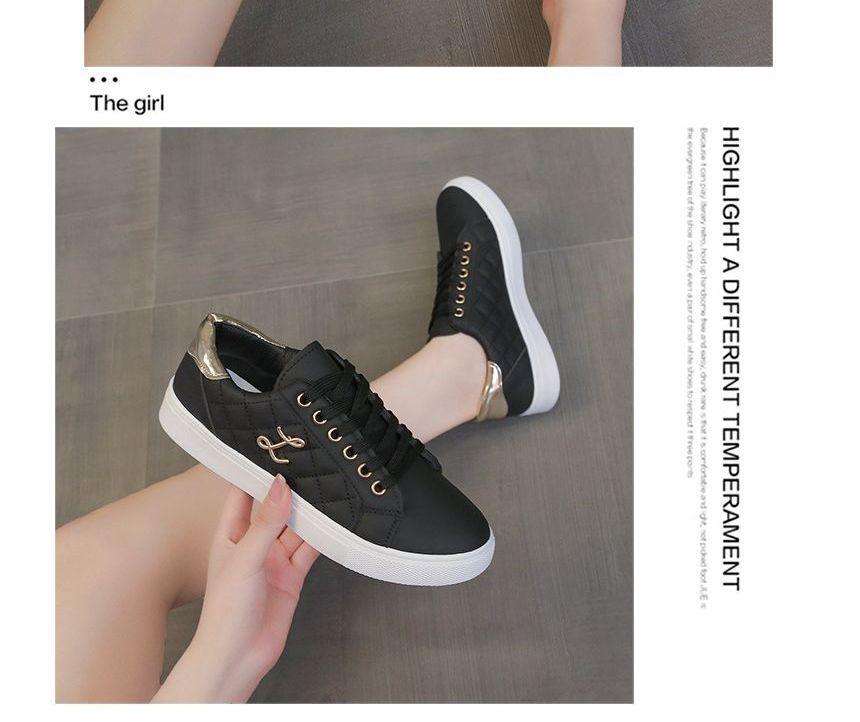 Lettering Lace Up Sneakers Product Image