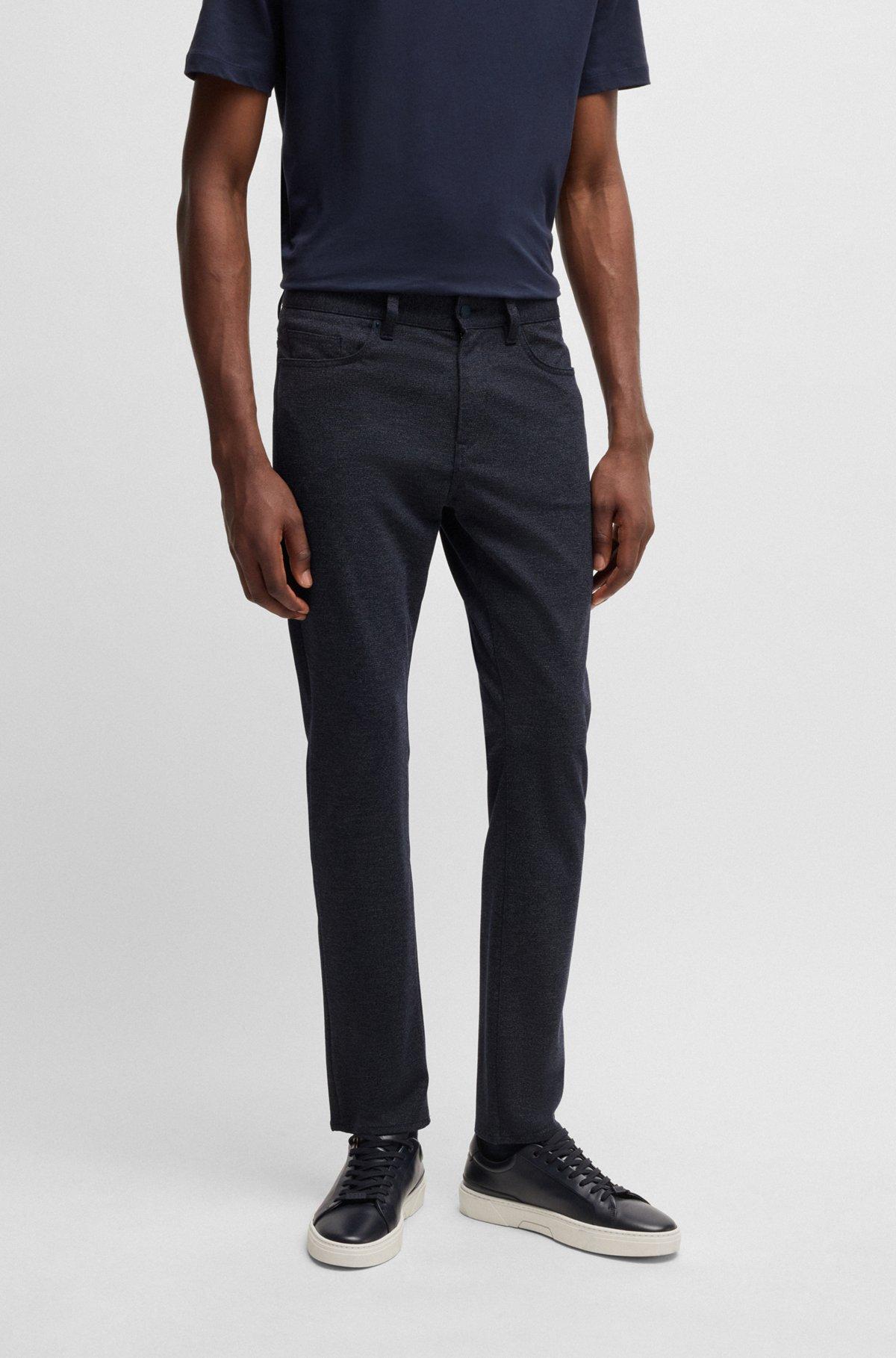 Delaware slim-fit trousers in two-tone stretch jersey Product Image