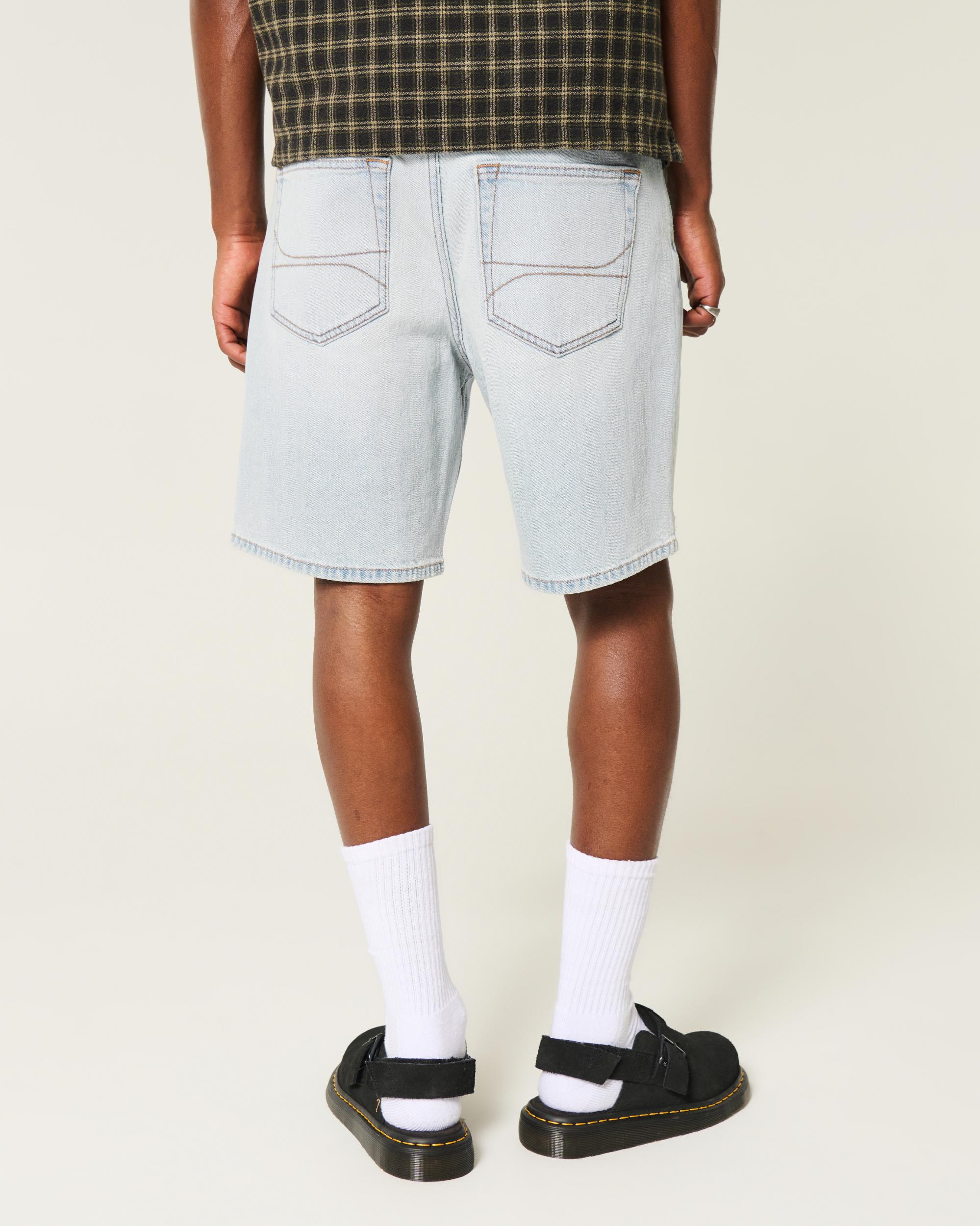 Above-the-Knee Loose Denim Shorts Product Image