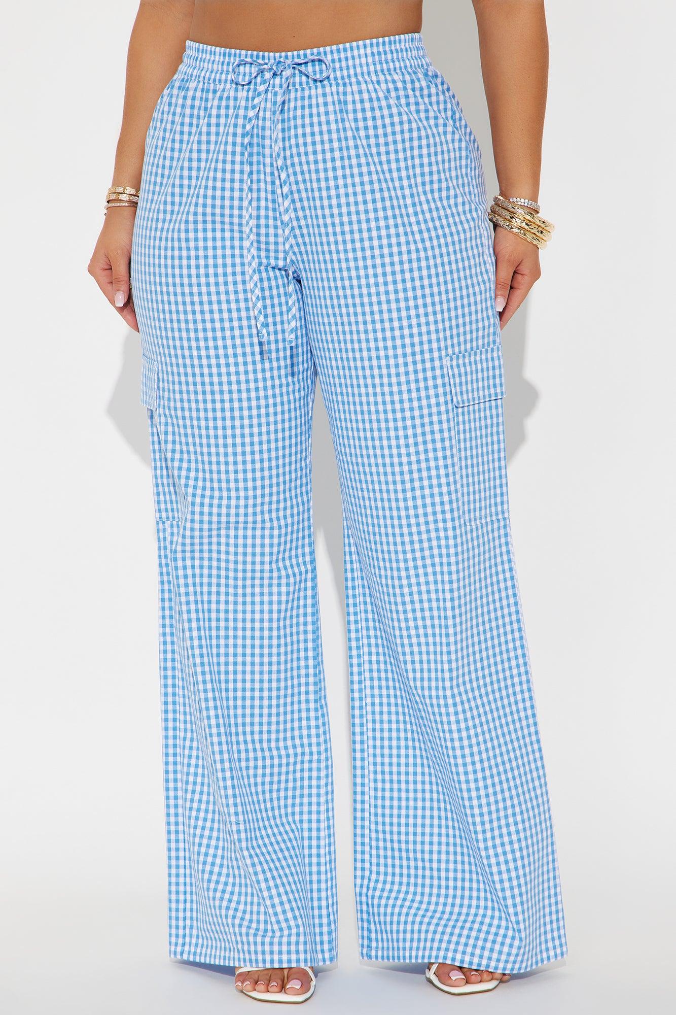 Tell You Stories Gingham Pant - Blue/combo Product Image