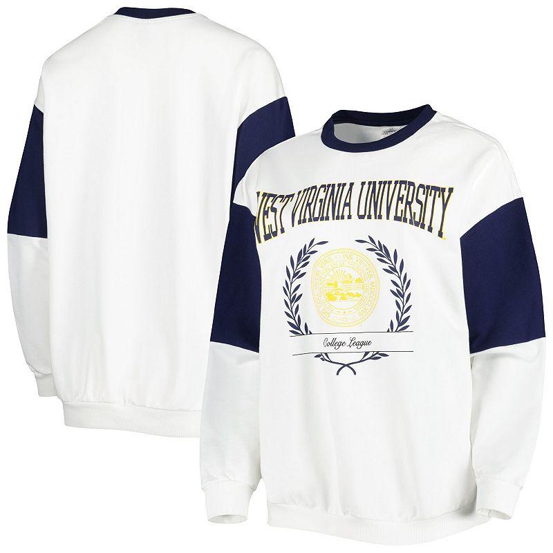 Women's Gameday Couture White West Virginia Mountaineers It's A Vibe Dolman Pullover Sweatshirt,  Product Image