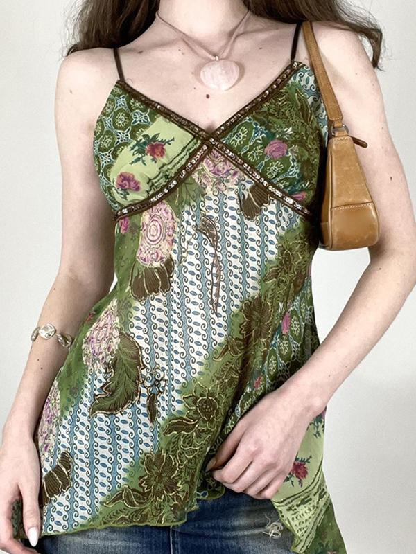 Y2K Vintage Floral Print Cami Top Product Image