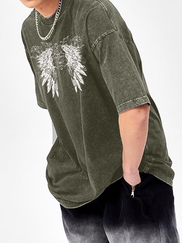 Men's Wings Print Oversized Short Sleeve Tee Product Image