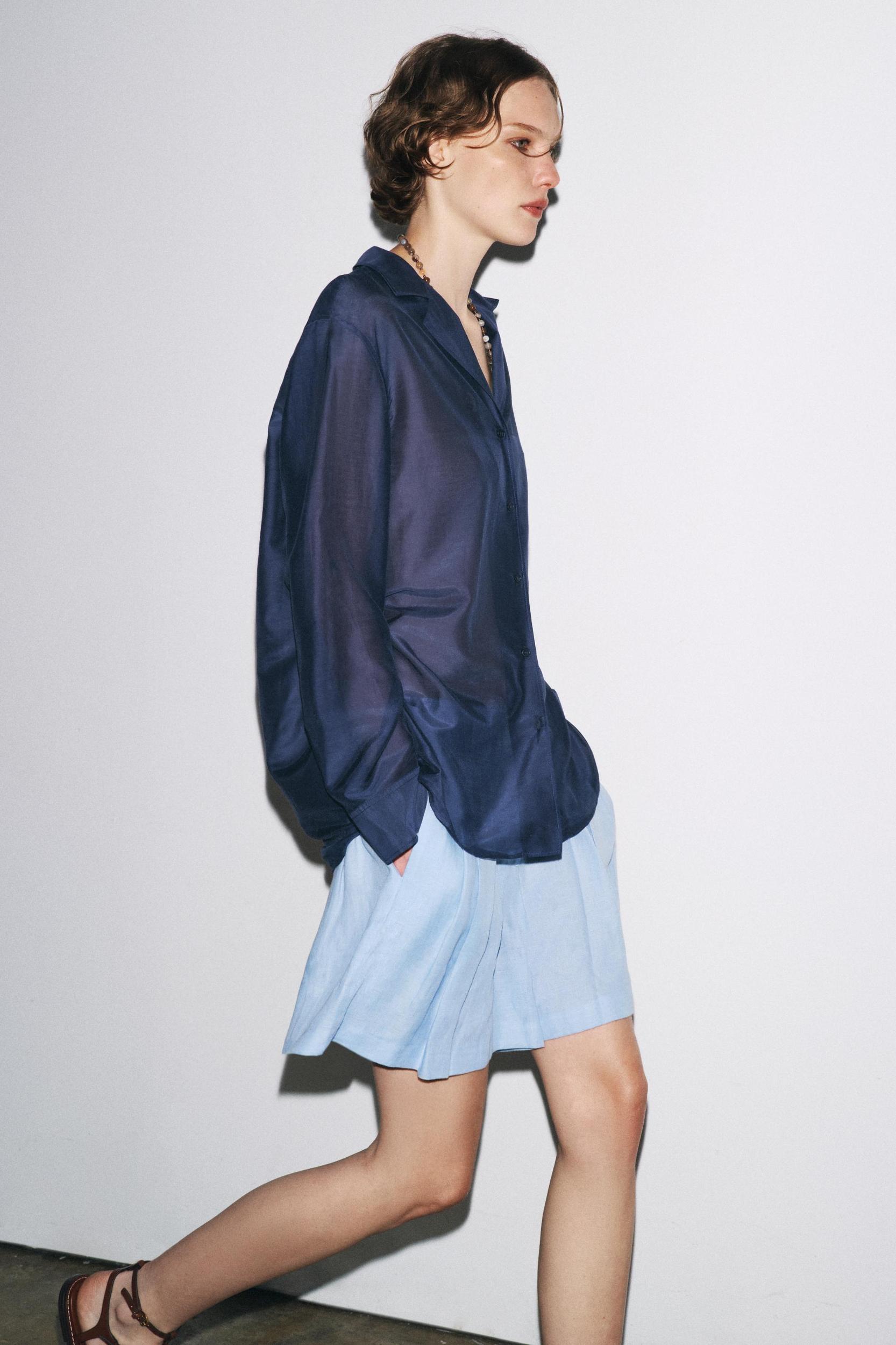 100% LINEN SHORTS ZW COLLECTION Product Image