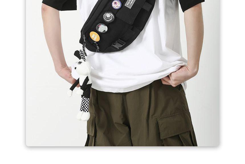 Buckled Plain Waist Bag / Bag Charm / Pin / Set Product Image