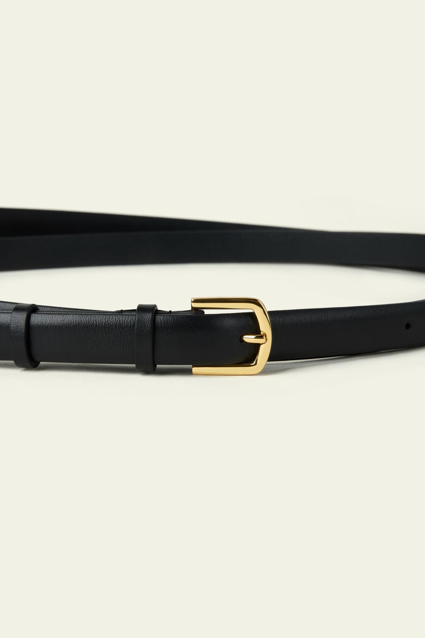 Slim Double-Strap Leather Belt Product Image