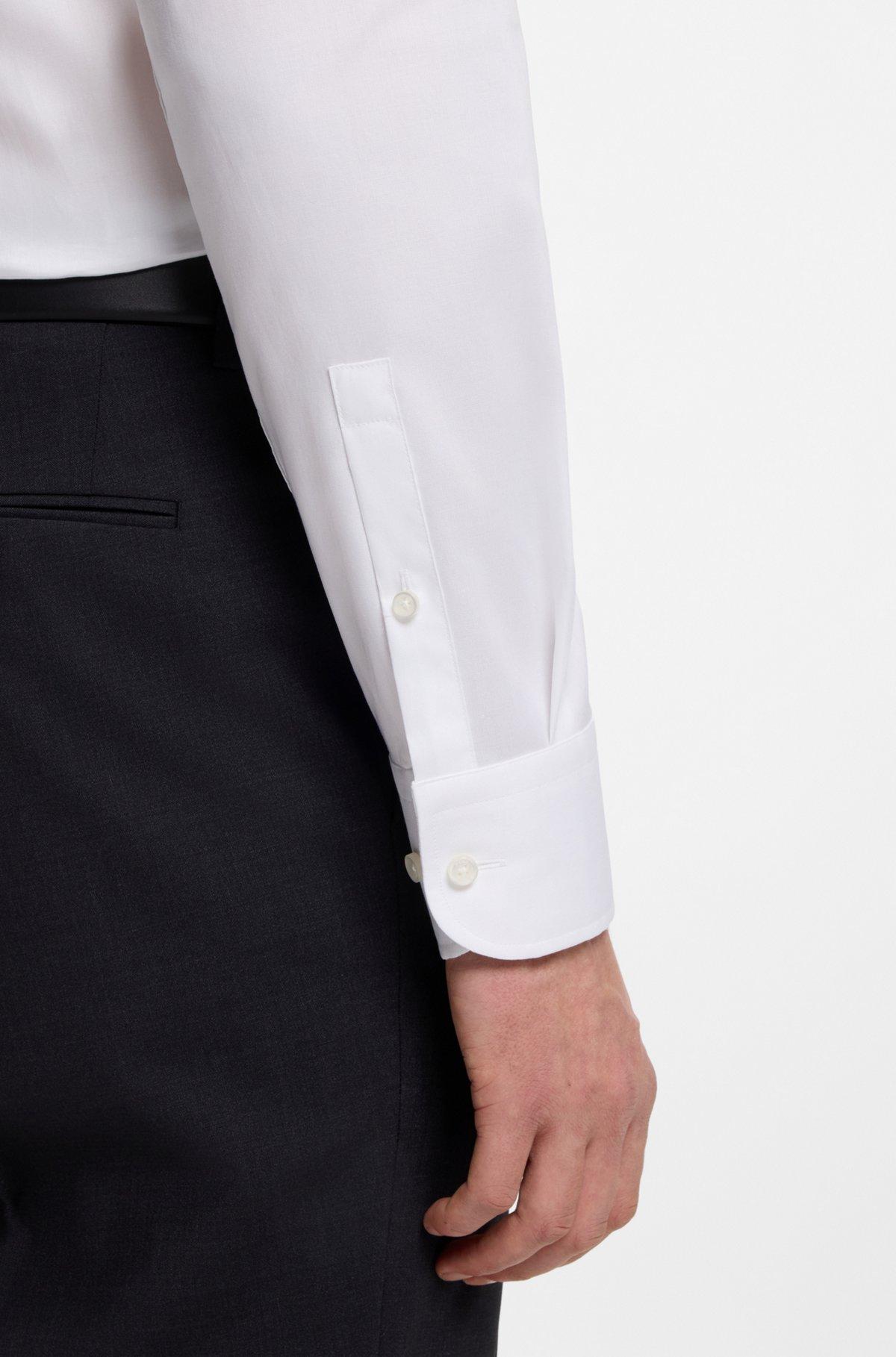 Slim-fit shirt in easy-iron cotton poplin Product Image