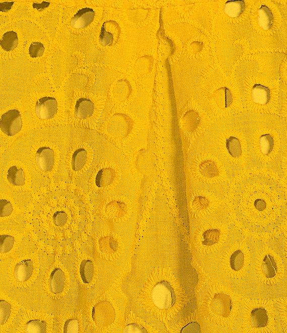 Skies Are Blue Plus Size Eyelet Short Sleeve Woven Blouse Product Image