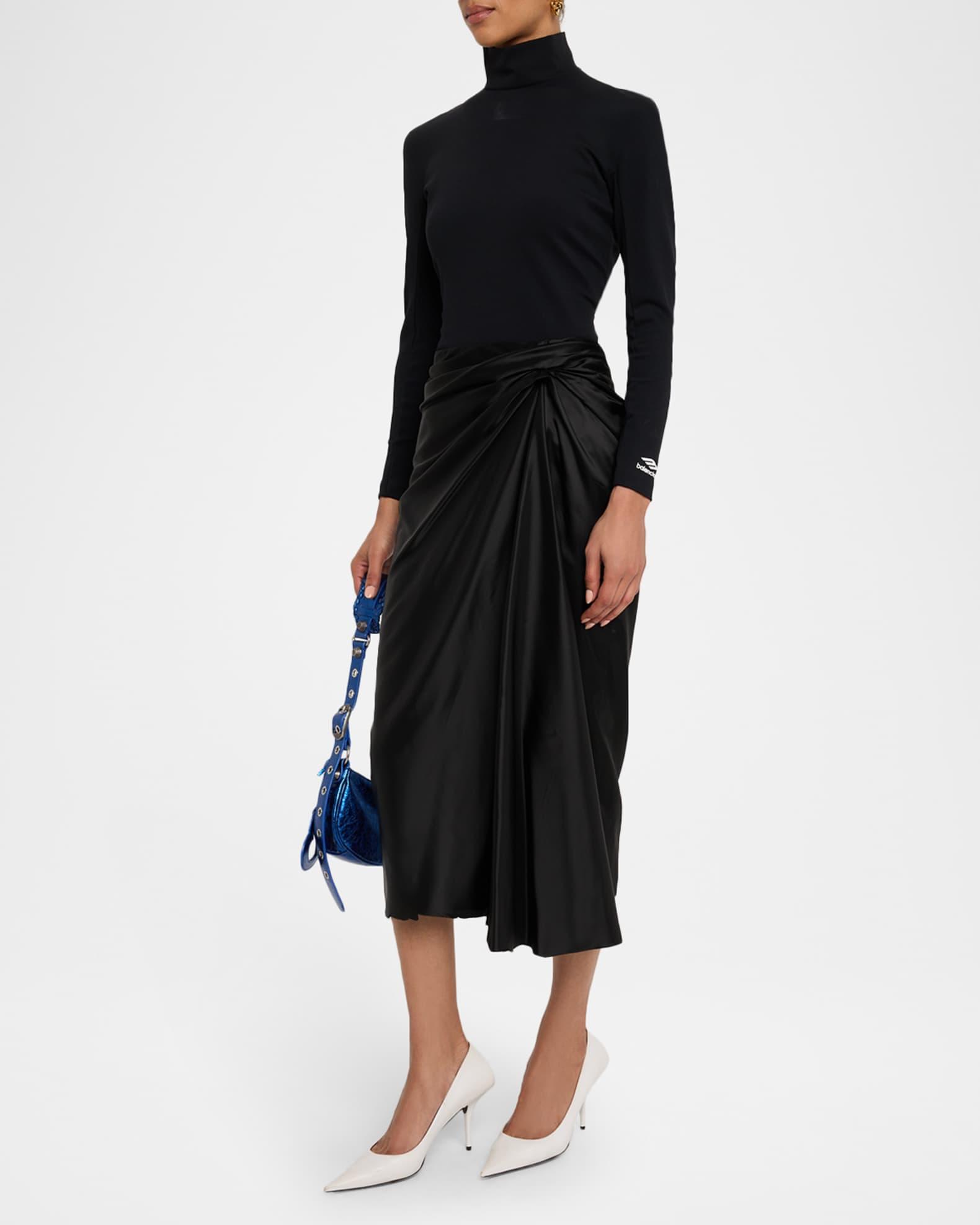 Draped Cupro Midi Skirt Product Image