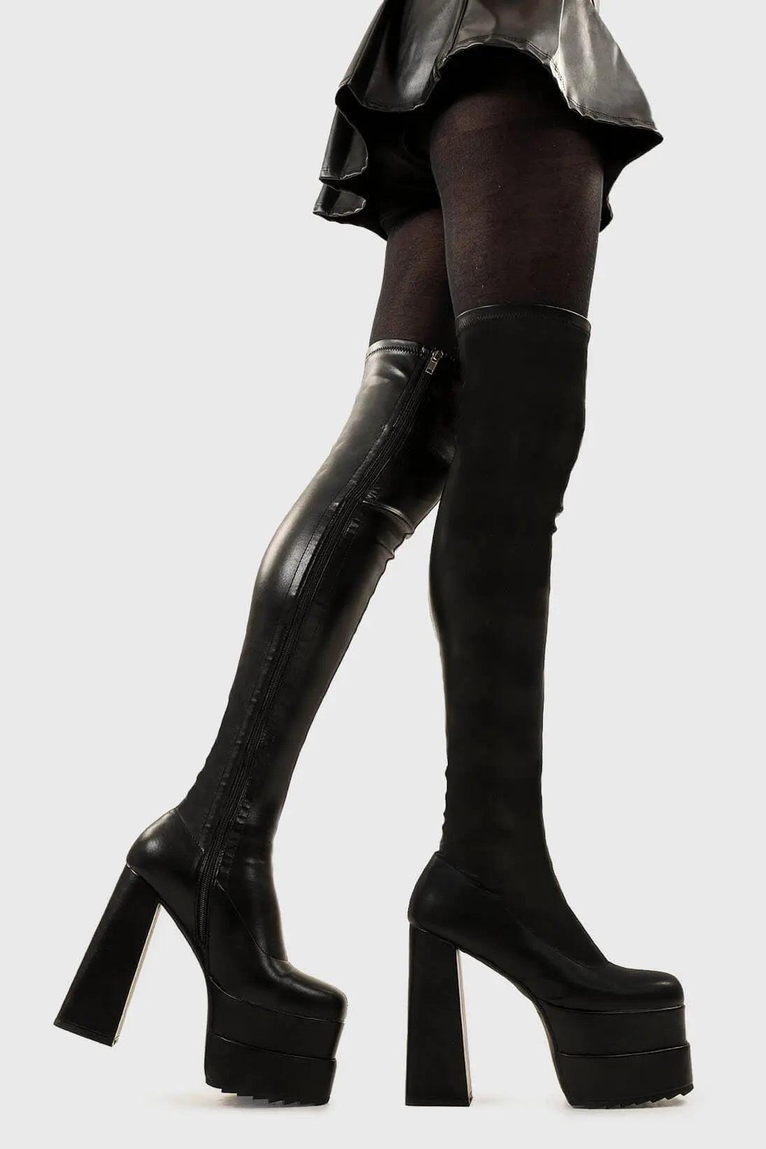 Fantasies Platform Thigh High Boots Product Image