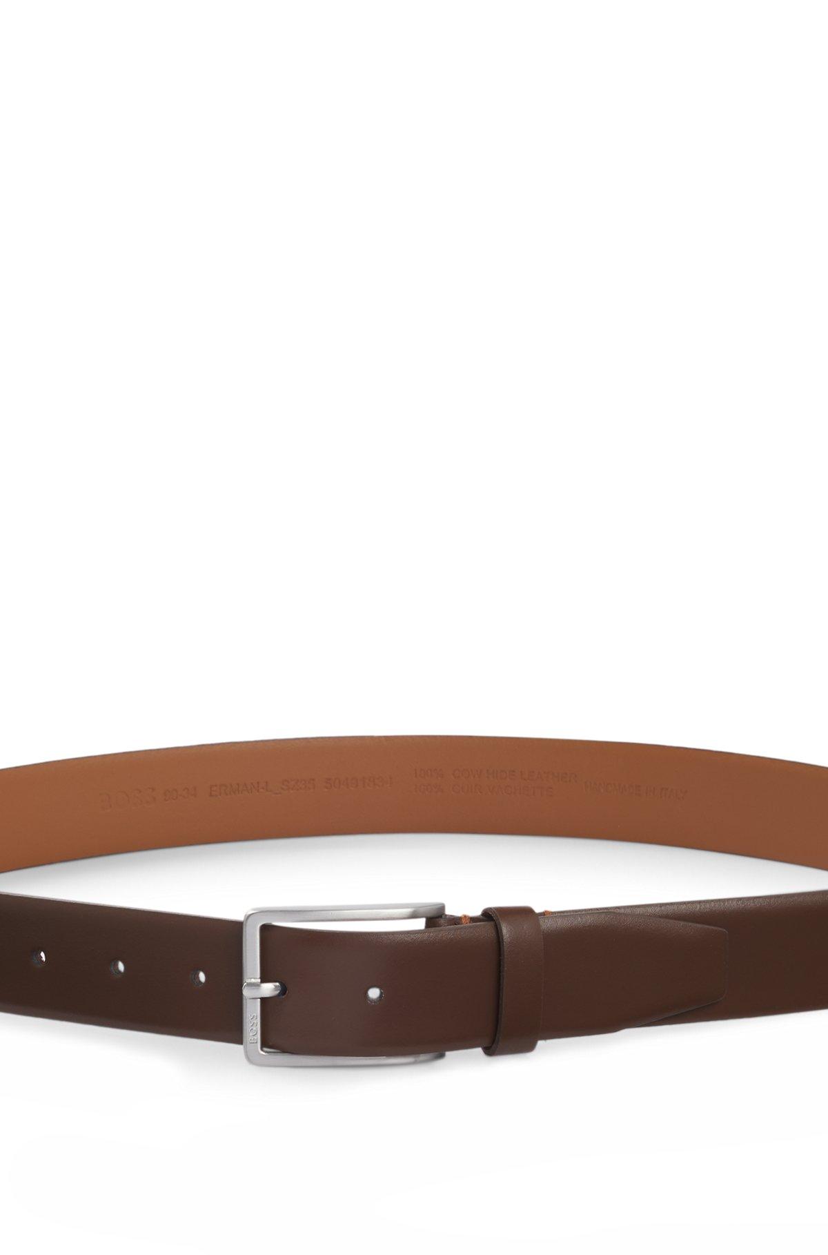 Italian-made leather belt with pin buckle Product Image