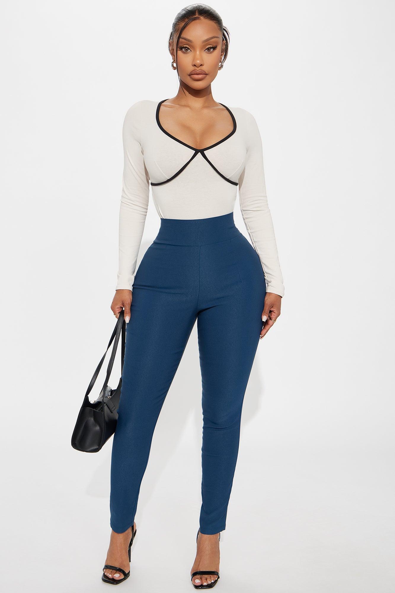 Champagne Dream Long Sleeve Contrast Trim Bodysuit - Cream Female Product Image