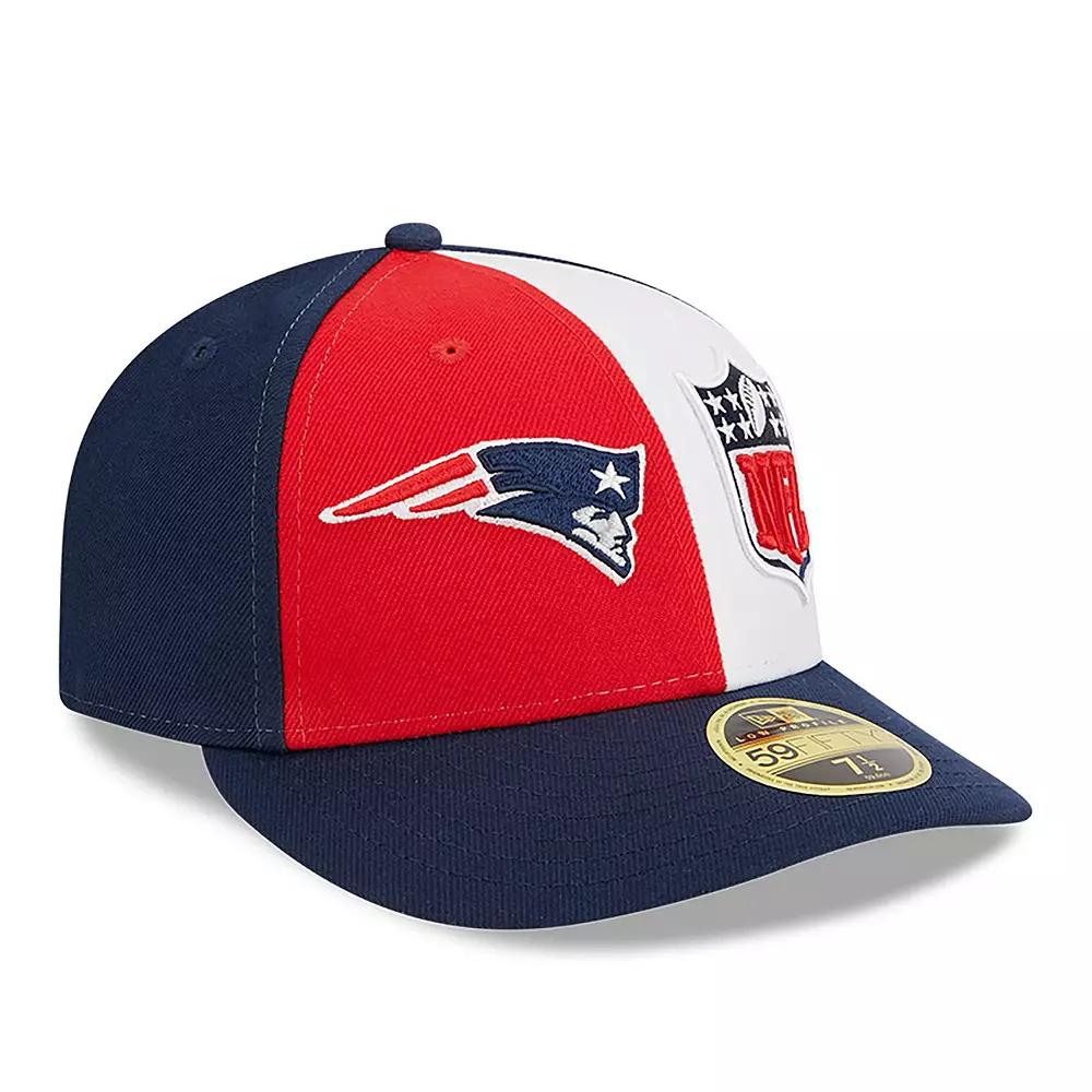 Men's New Era Red/Navy New England Patriots 2023 Sideline Low Profile 59FIFTY Fitted Hat,  Product Image
