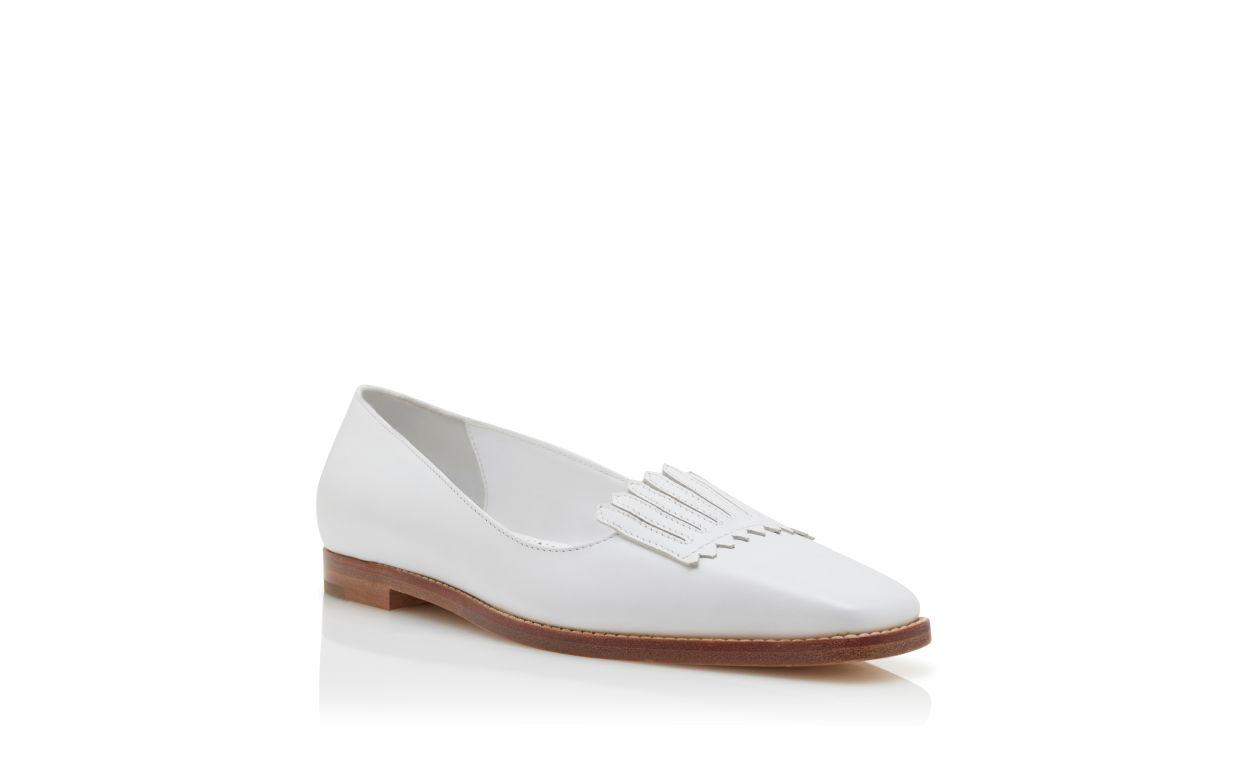 PAUSANIASFLAT White Calf Leather Loafers Product Image