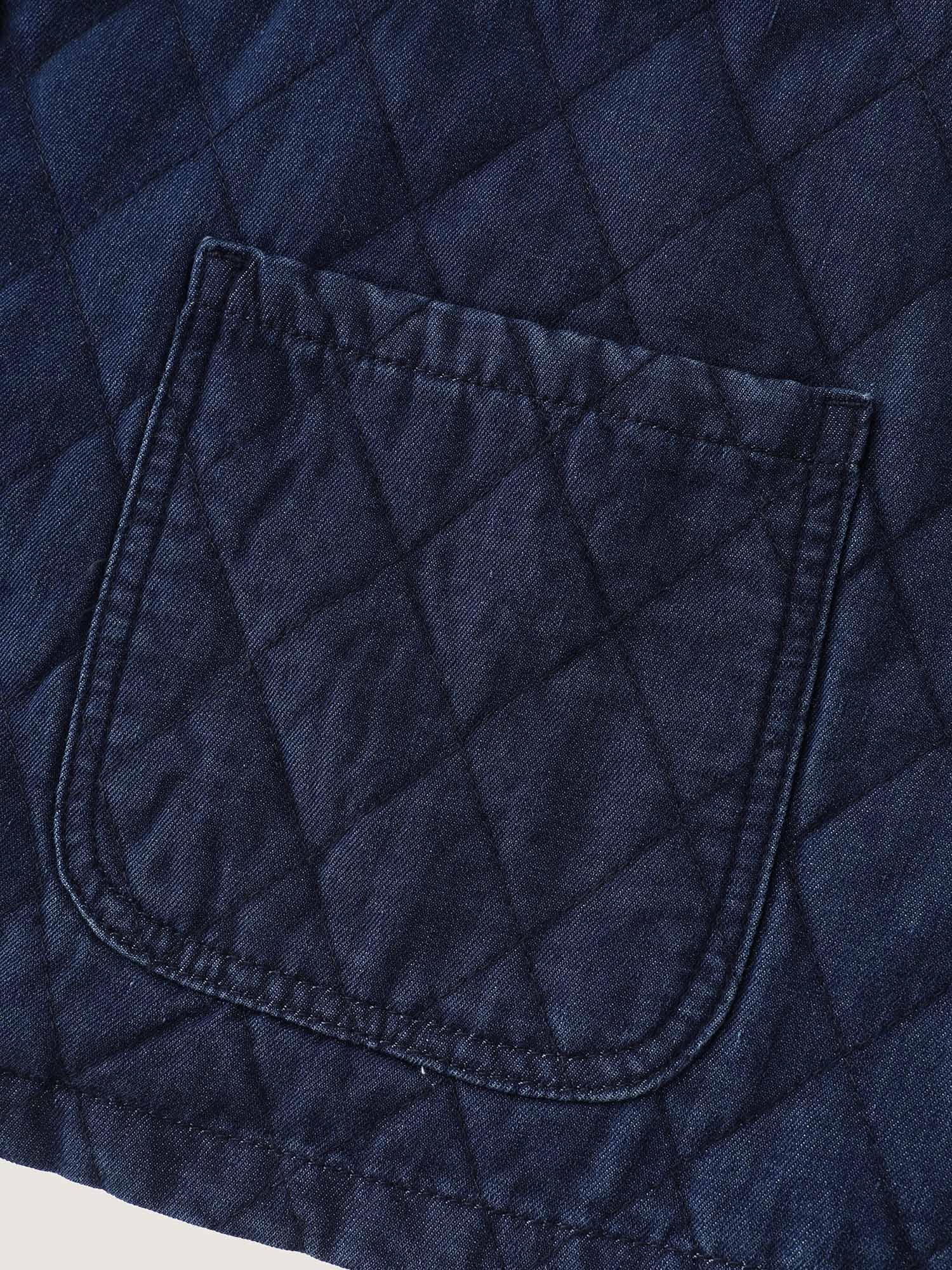 Quilted Contrast Edge Denim Jacket Female Product Image