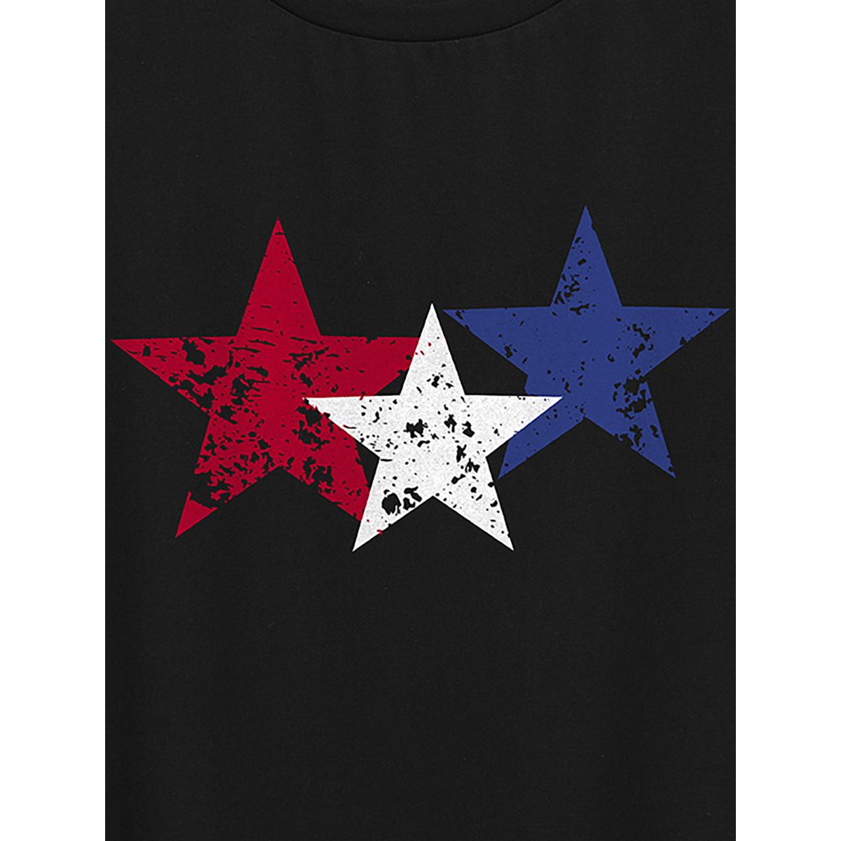 Plus Size Memorial Day Tribute Round Neck Shirt Black Women Non Country Round Neck Everyday-Casual T-shirts BloomChic 12/L Product Image