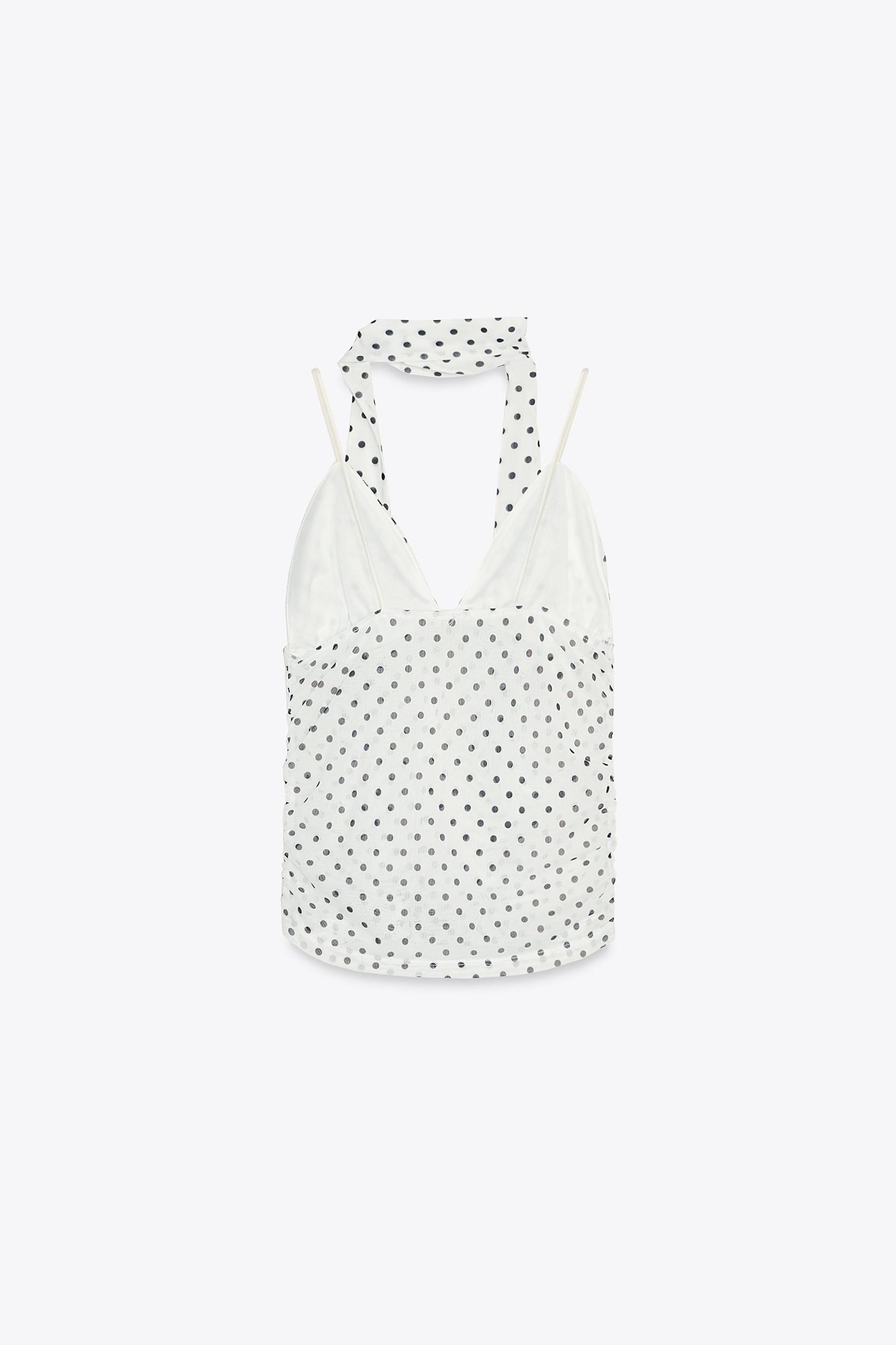 POLKA DOT SCARF TOP Product Image