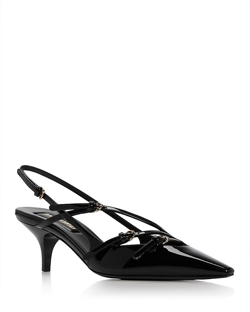 Patent Buckle-Trio Slingback Pumps Product Image