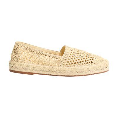 CHLOÉ Womens Chloe Isla Logo-embossed Crochet Espadrilles In Brown Product Image