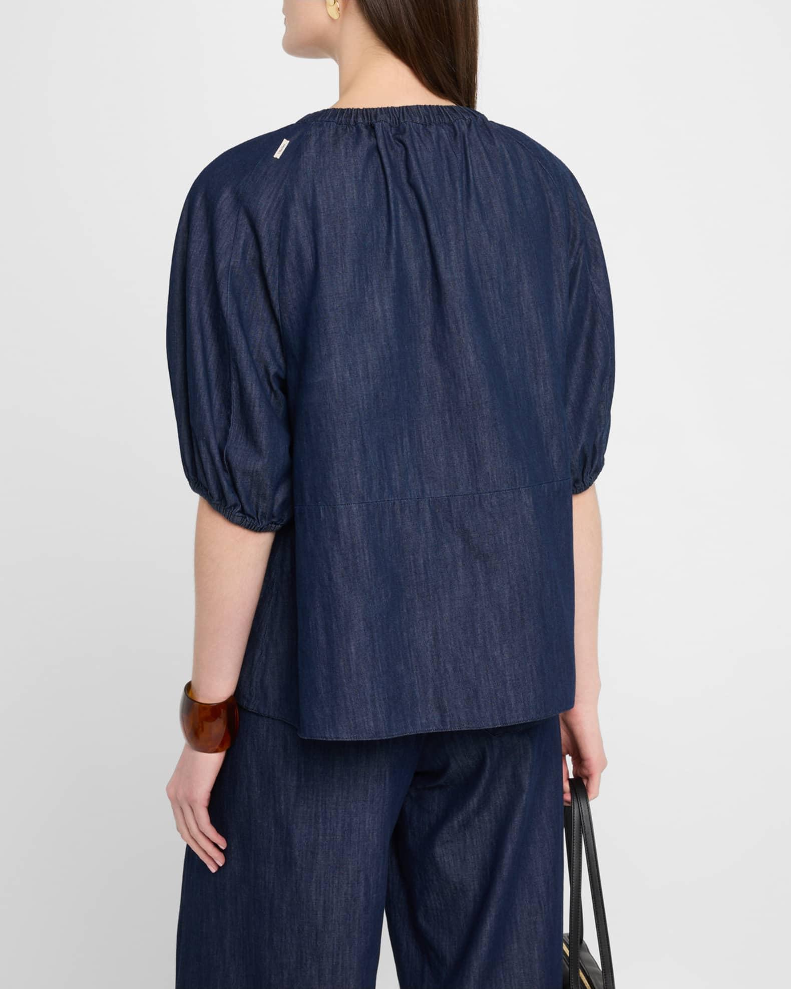 Talia Puff-Sleeve Gathered Top Product Image