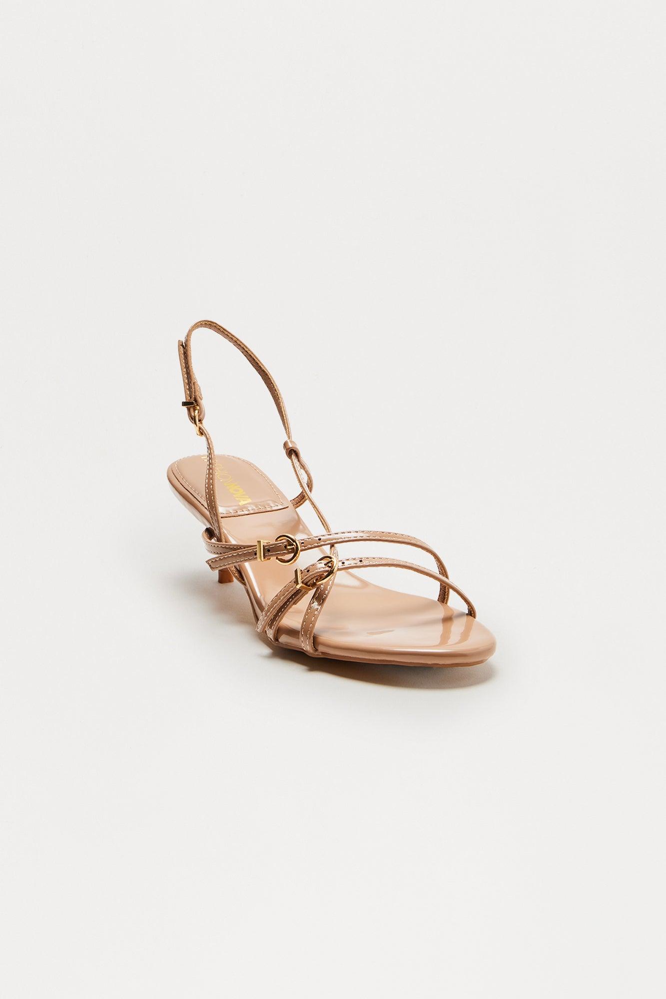 Avenue Buckle Slingback Heels - Nude Product Image