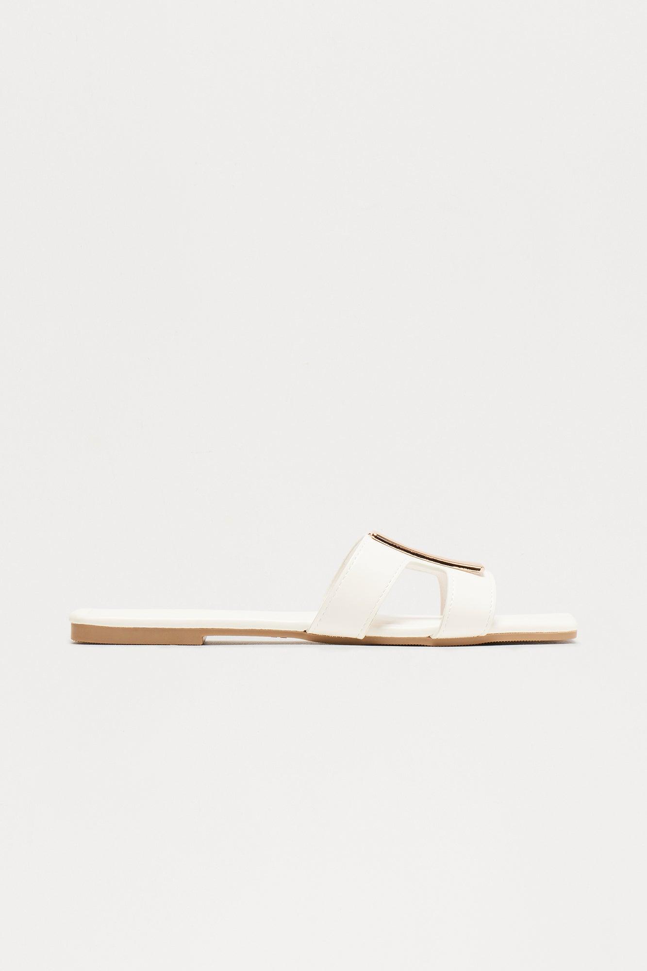 Echo Hardware Slip On Sandals - White Product Image