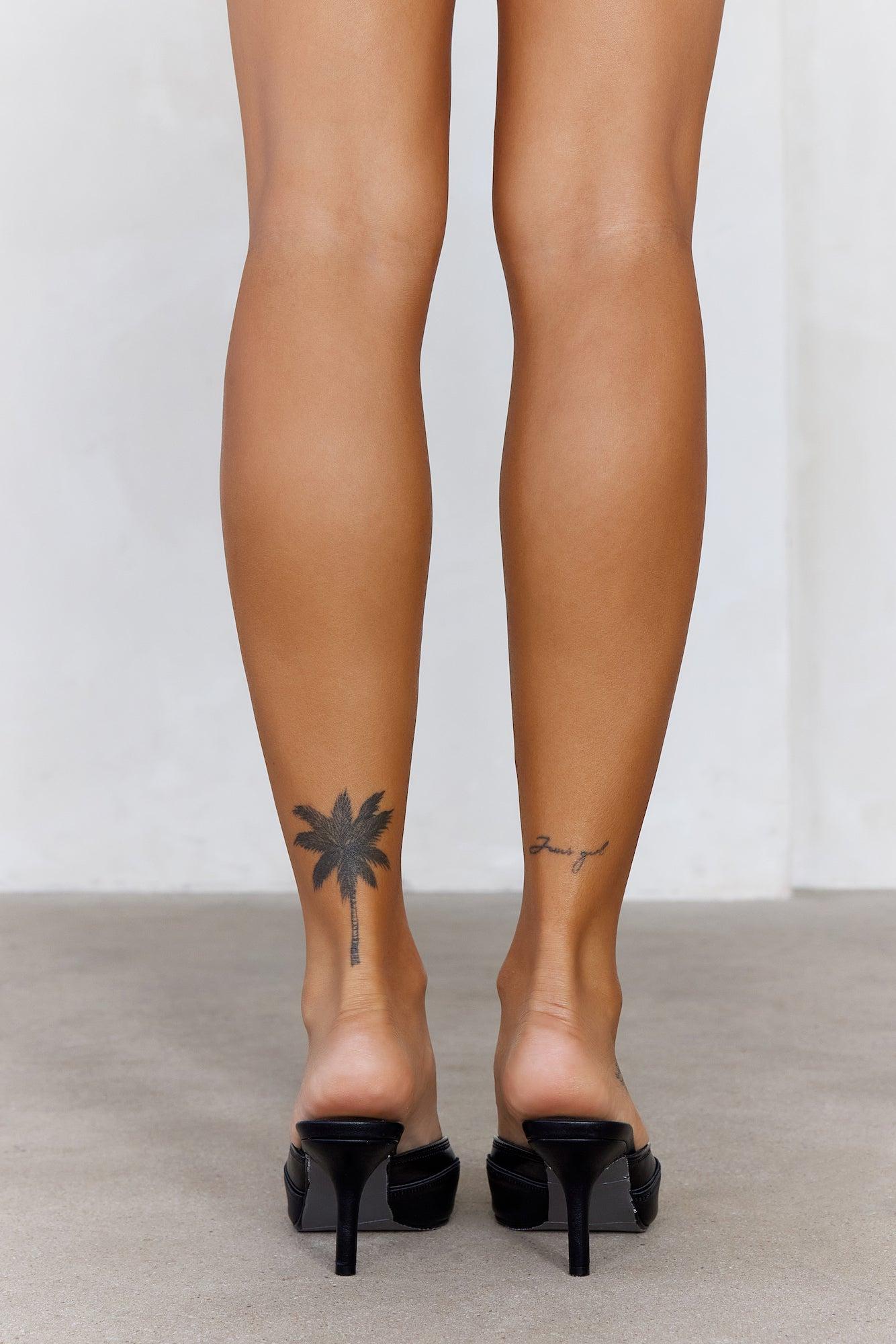 Thorin Leather Pointed Toe Mules Rhinestone Black Product Image