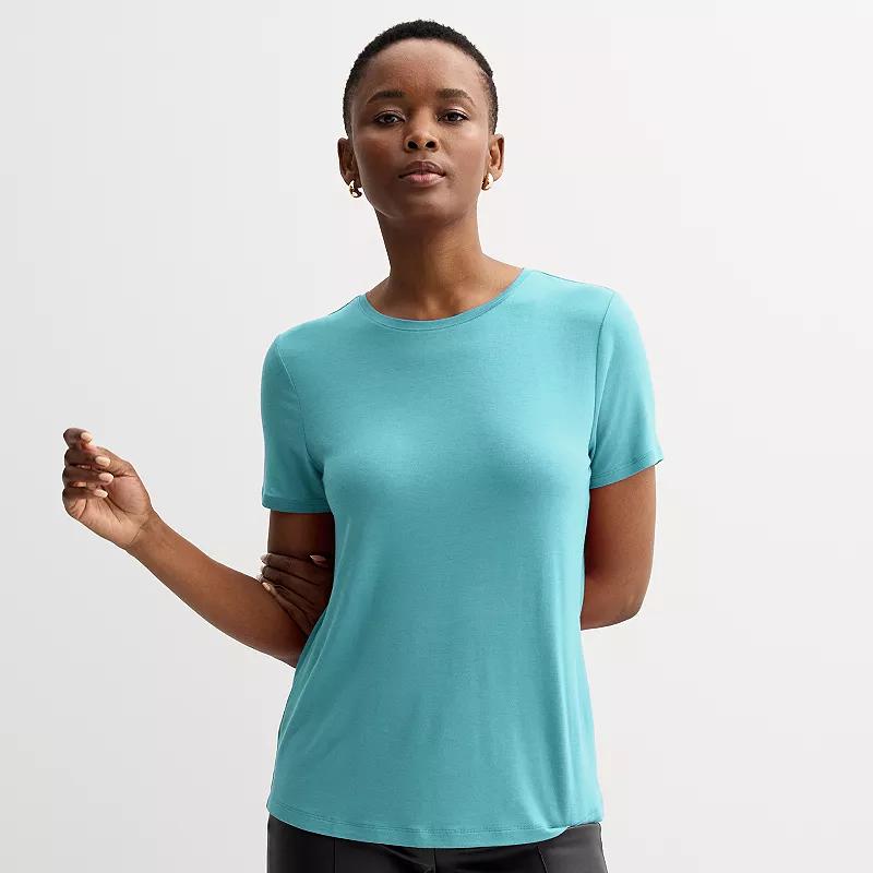 Women's Nine West Essential Crewneck Tee, Size: XL, Nikita Purple Product Image