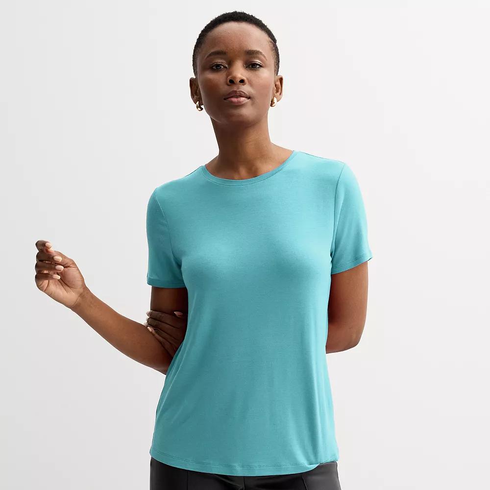 Women's Nine West Essential Crewneck Tee, Size: XL, Nikita Purple Product Image