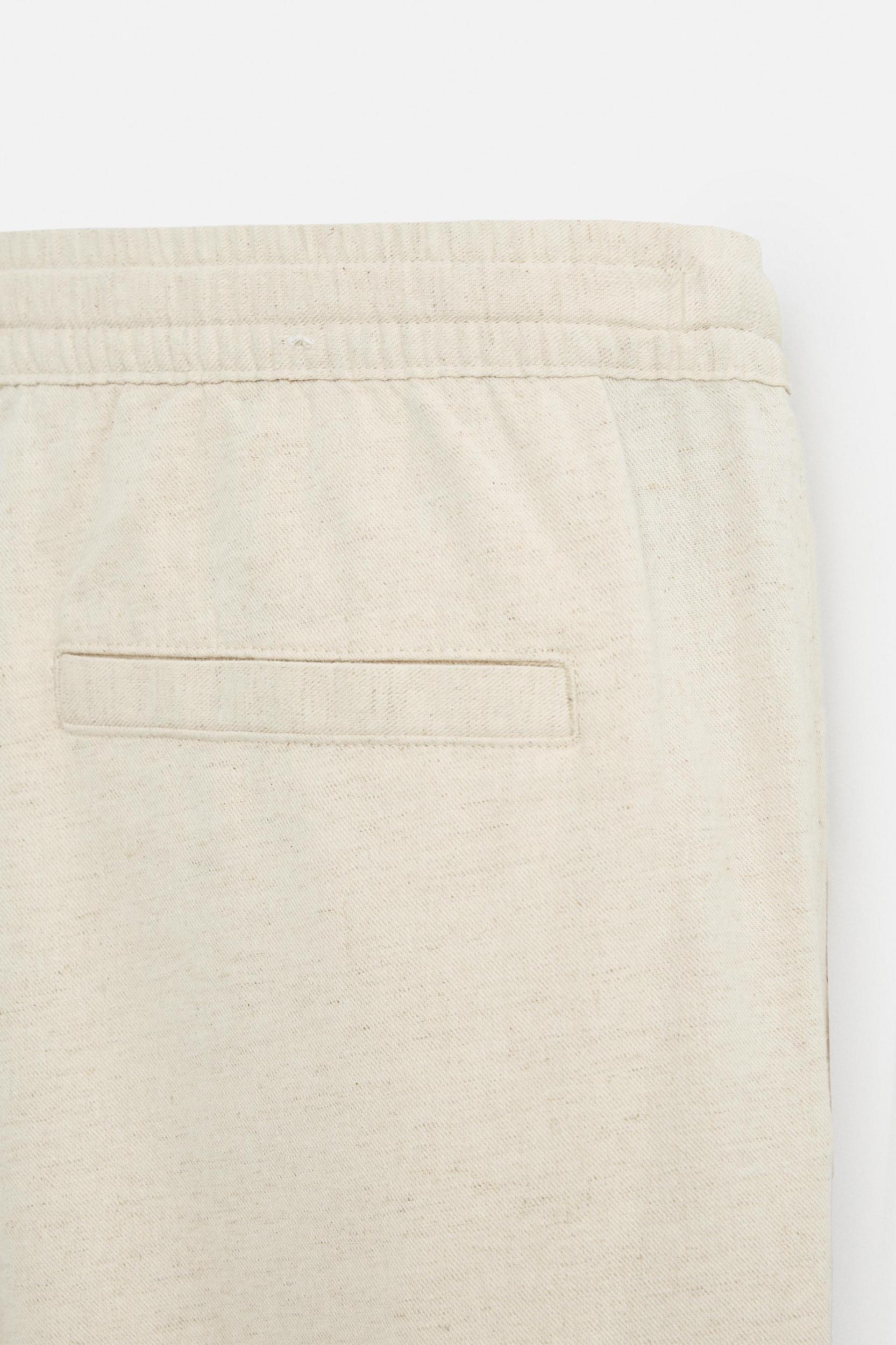 RELAXED FIT COTTON LINEN PANTS Product Image
