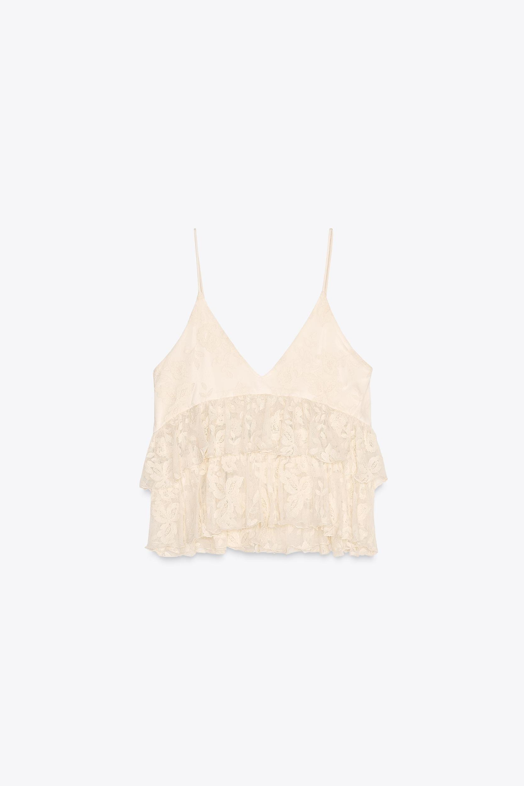 TOP WITH RUFFLED STRAPS Product Image