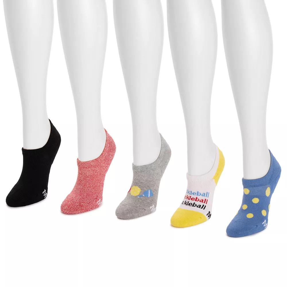 Women's MUK LUKS 5-Pack Pickleball No Show Socks, Bright Product Image