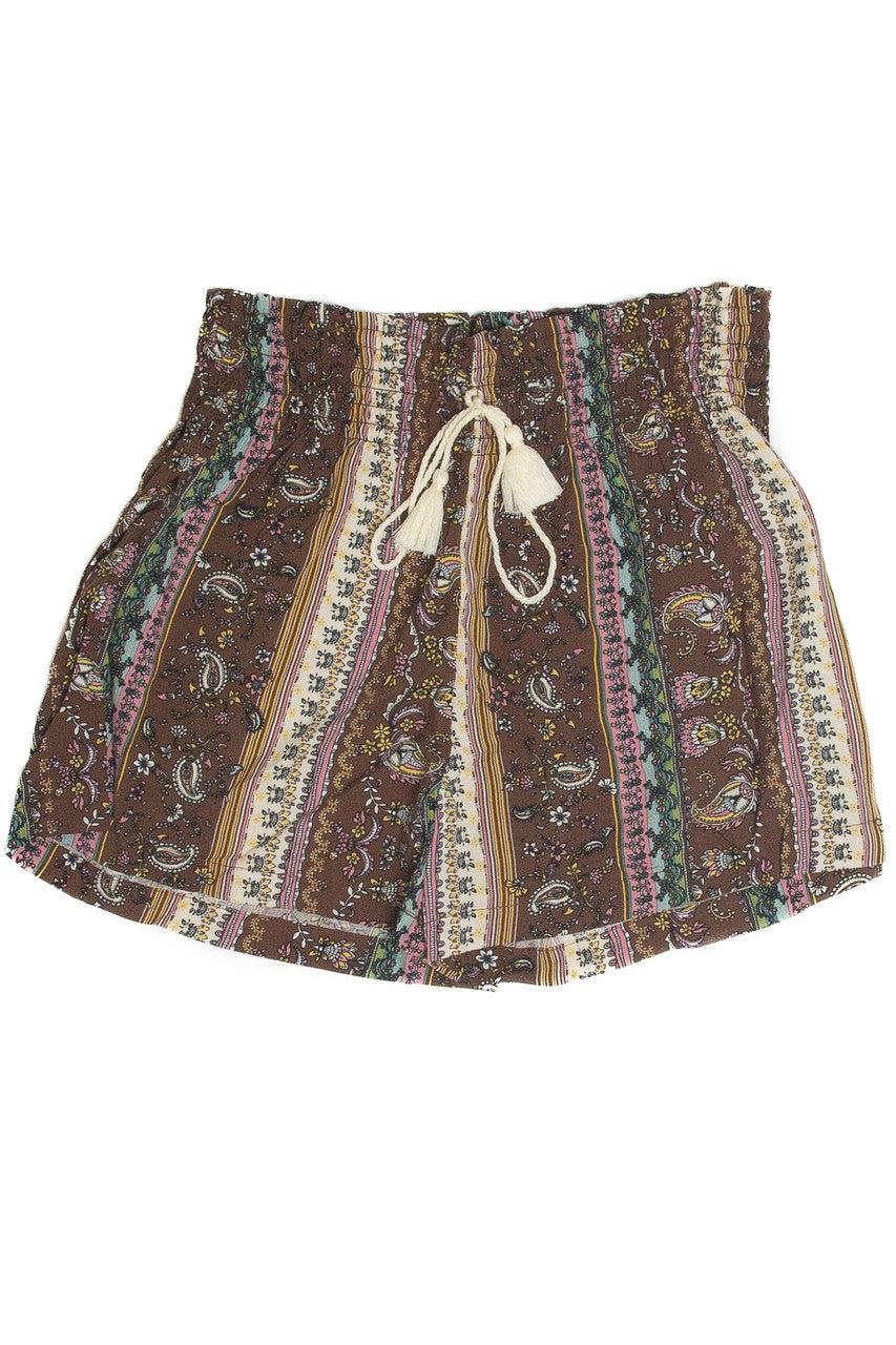 Brown Paisley Floral Short Product Image