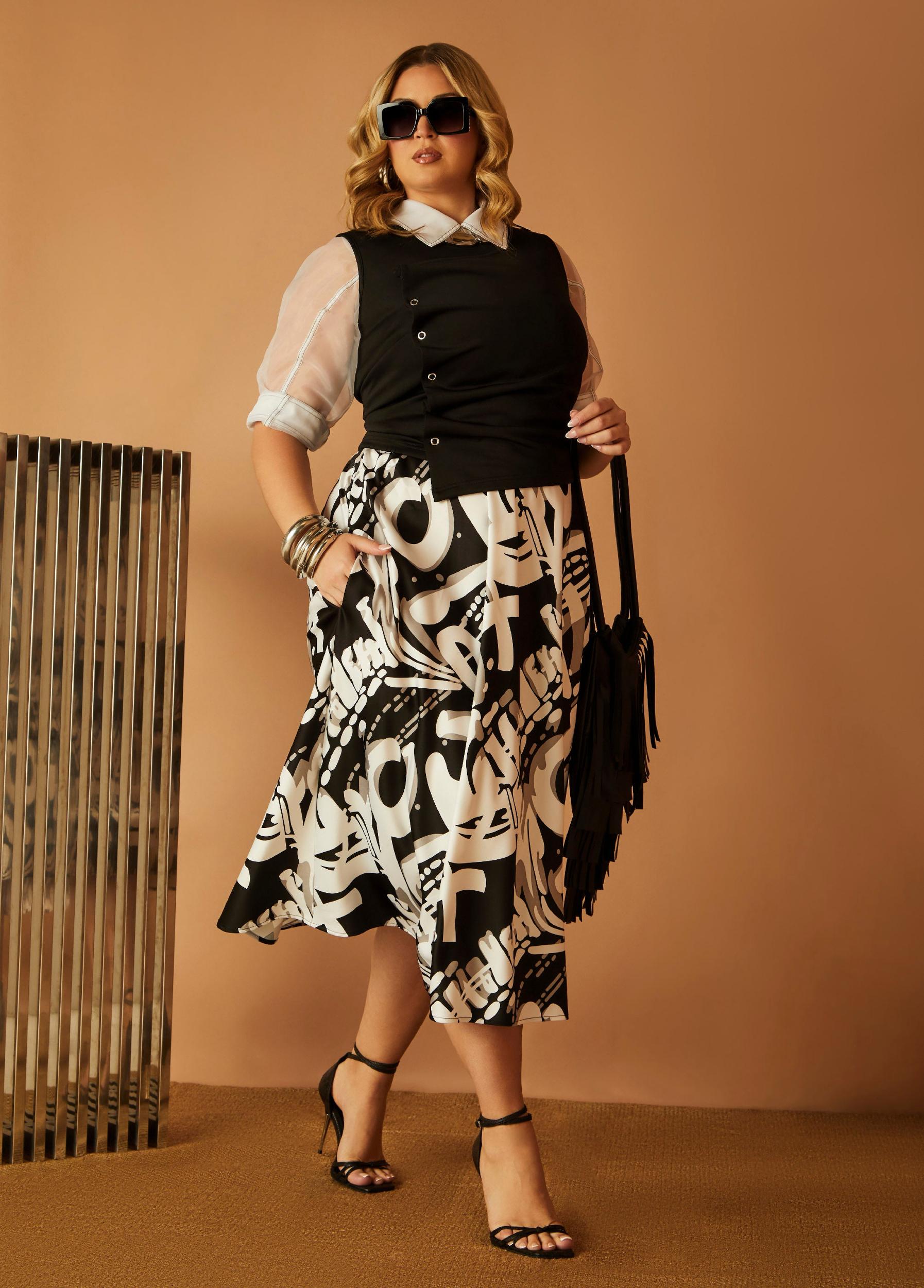 Graffiti Print Slip Dress Product Image