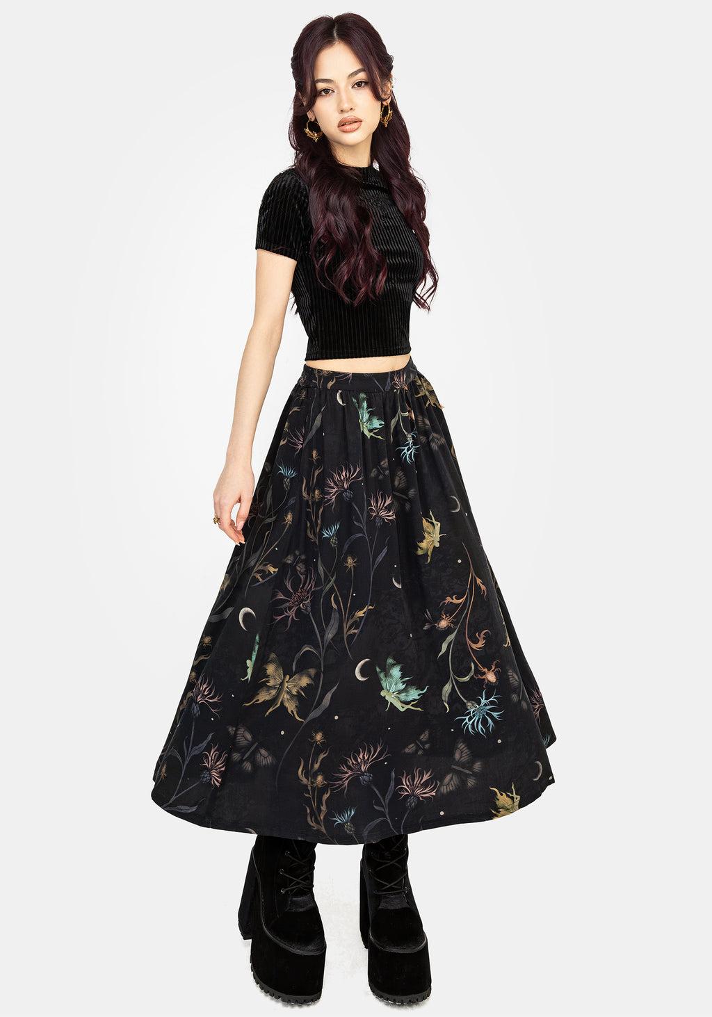Rosanella Floral Print Midi Skirt Product Image