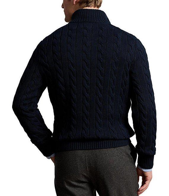 Polo Ralph Lauren Cable Knit Cotton Quarter-Zip Sweater Product Image