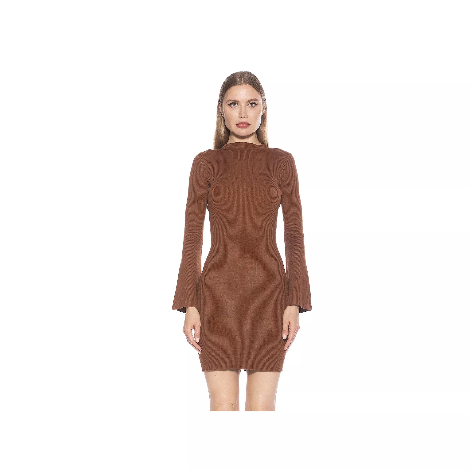 Women's ALEXIA ADMOR Sienna Turtleneck Flared Long Sleeve Knit Dress,  Product Image
