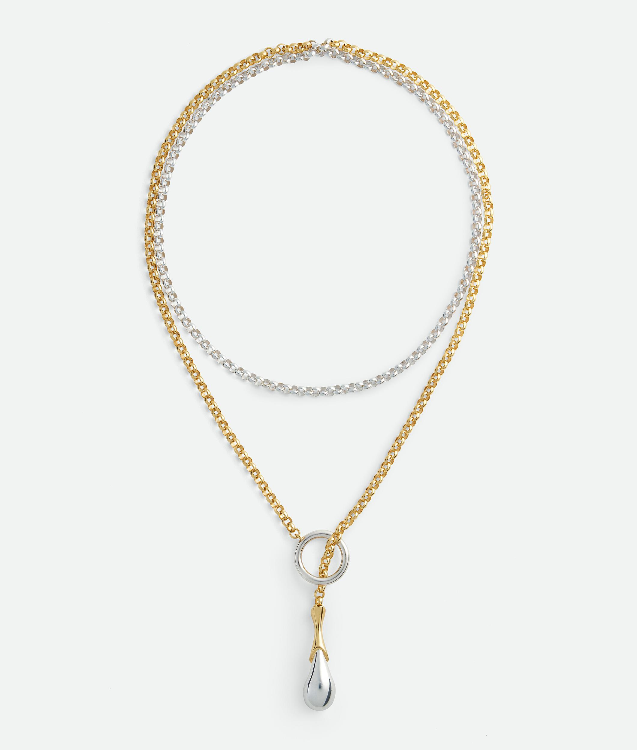 Women's Drop Chain Necklace in Silver/yellow gold Product Image