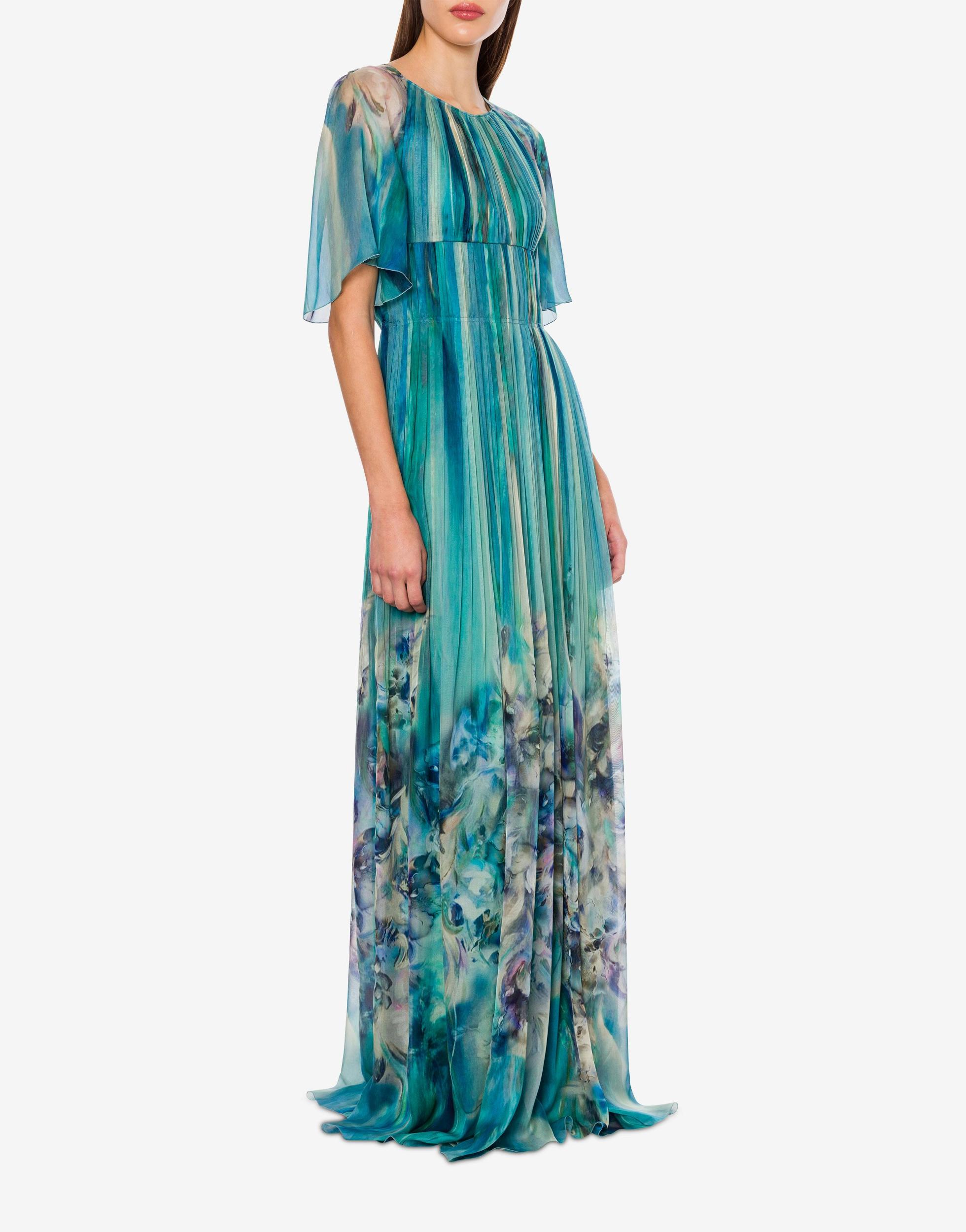 Chiffon dress with water lily print Product Image